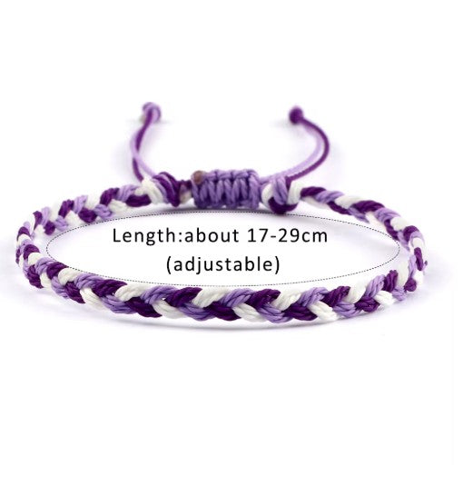 סט 5 צמידי חבל טיבטיים עבודת יד 30 צבעים מתנה מושלמת לחברות