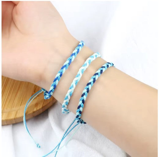 סט 5 צמידי חבל טיבטיים עבודת יד 30 צבעים מתנה מושלמת לחברות