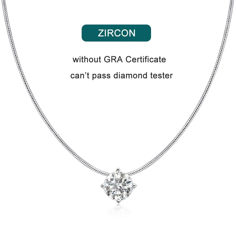 שרשרת תליון  משובצת אבני זירקון - מויסניט  איכותי יוקרה ונצנוץ מושלם