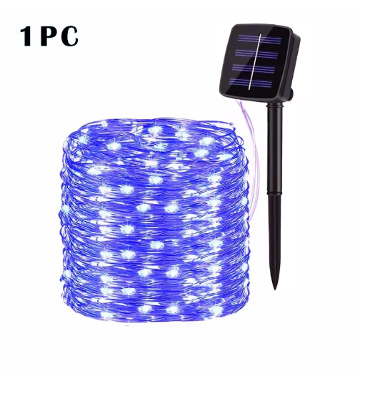 שרשרת אורות סולארית לד   אידאלית לגינה, חצר, מרפסת, שביל כניסה, חתונות, חג המולד ואירועים