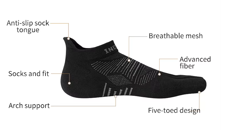 זוג גרבי פרימיום 5 אצבעות לנוחות מקסימלית גברים נשים