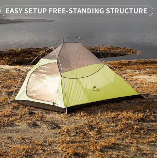 אוהל קמפינג אולטרה־קל לזוג עמיד למים, מתקפל ונייד לטיולים, אופניים ותרמילאות