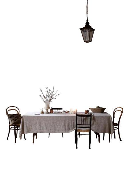 מפת שולחן 100% פשתן טבעי בצבע אחיד עיצוב אלגנטי כפרי 18  צבעים