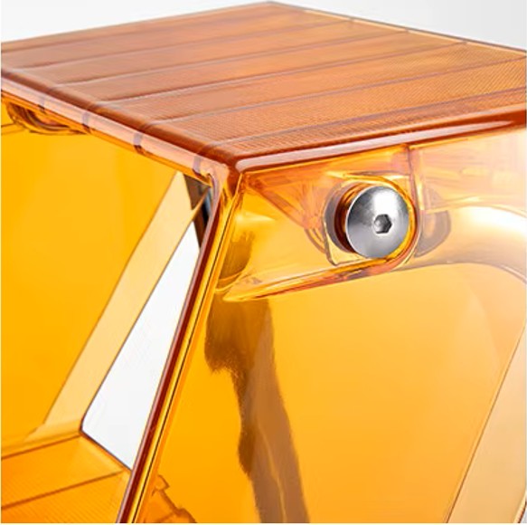 סולם אקרילי שקוף בעיצוב איטלקי 3 מדרגות, משמש גם כשרפרף ושולחן צד