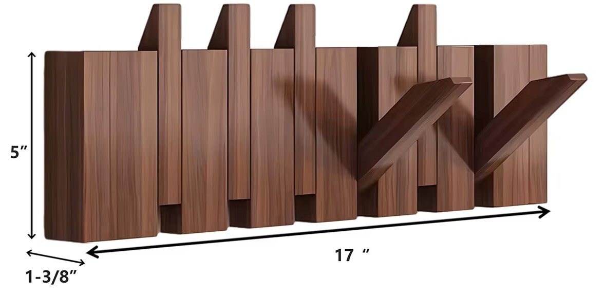 מתלה קיר מעץ אגוז בעיצוב קלידי פסנתר