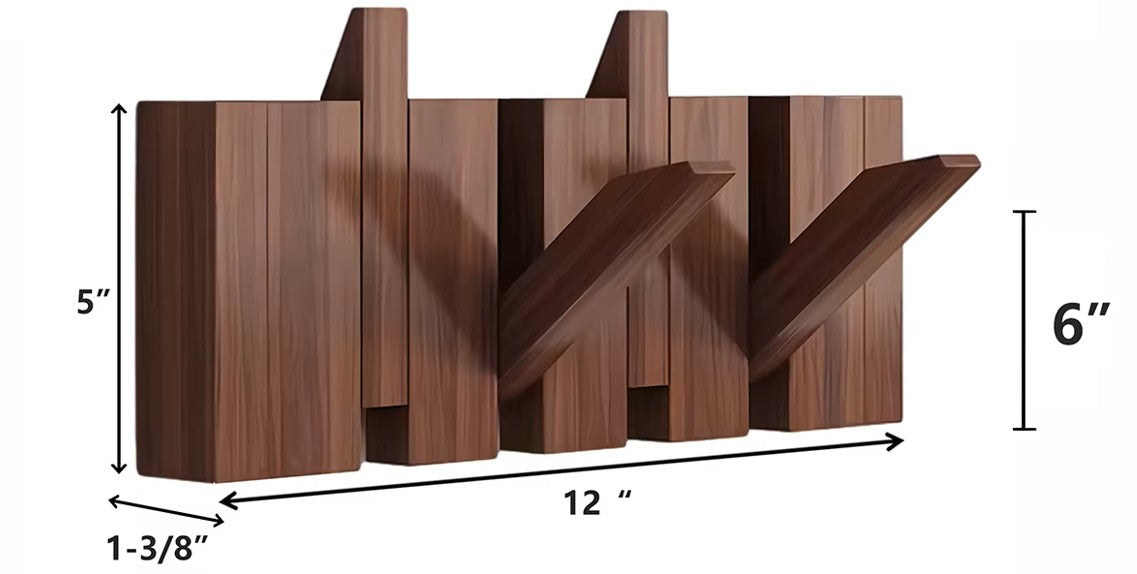 מתלה קיר מעץ אגוז בעיצוב קלידי פסנתר