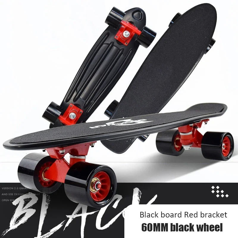 🛹 סקייטבורד 57 ס'מ גלגלים 60 מ''מ, מהיר ונייד! מושלם למתחילים ולילדים שליטה קלה, מהירות גבוהה ועיצוב מדליק