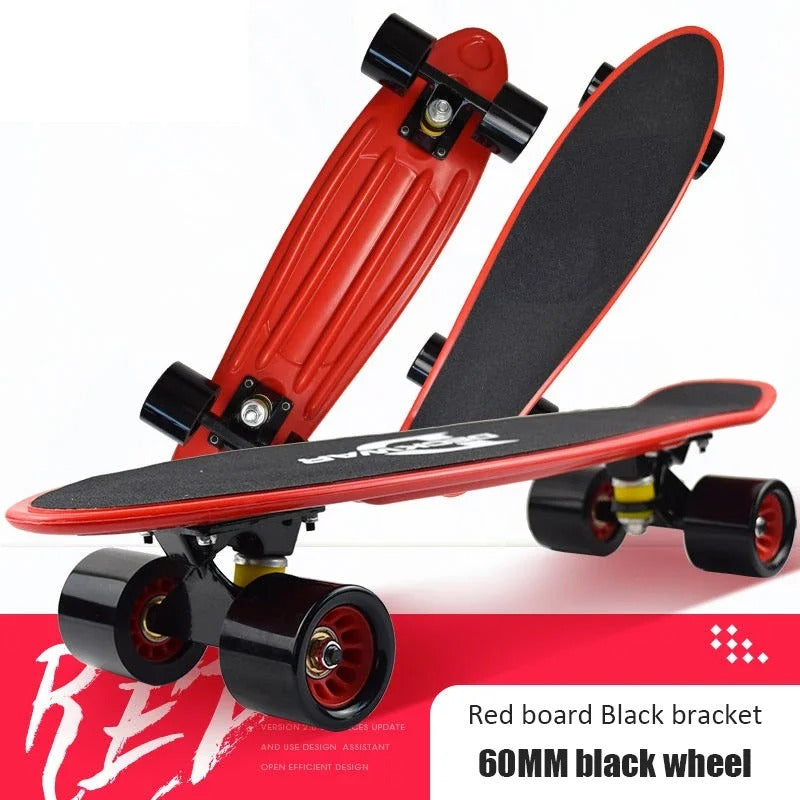 🛹 סקייטבורד 57 ס'מ גלגלים 60 מ''מ, מהיר ונייד! מושלם למתחילים ולילדים שליטה קלה, מהירות גבוהה ועיצוב מדליק