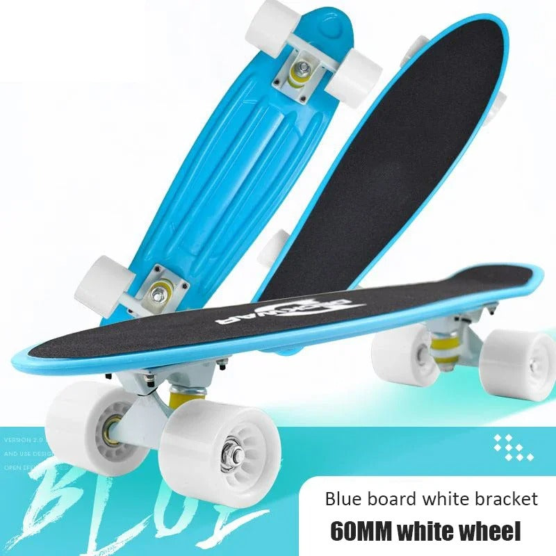 🛹 סקייטבורד 57 ס'מ גלגלים 60 מ''מ, מהיר ונייד! מושלם למתחילים ולילדים שליטה קלה, מהירות גבוהה ועיצוב מדליק