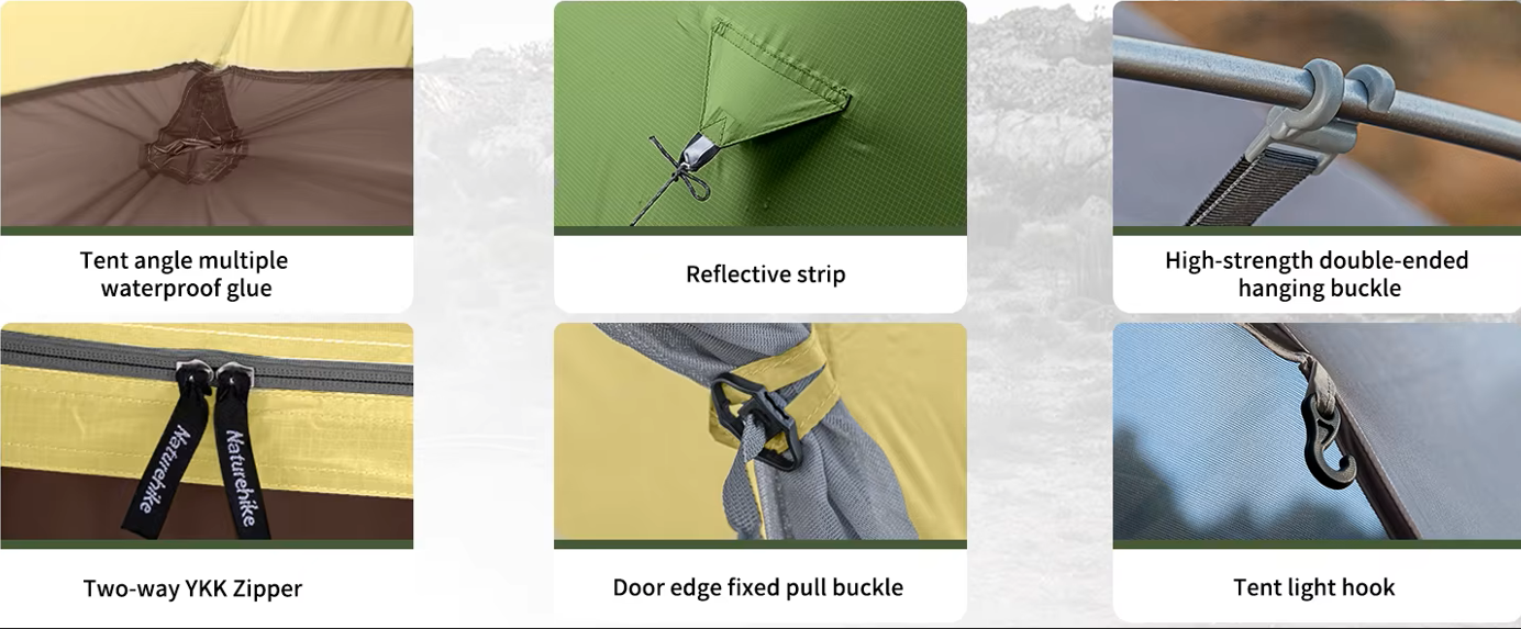 אוהל קמפינג אולטרה־קל שלישיה עמיד למים, מתקפל ונייד לטיולים, אופניים ותרמילאות