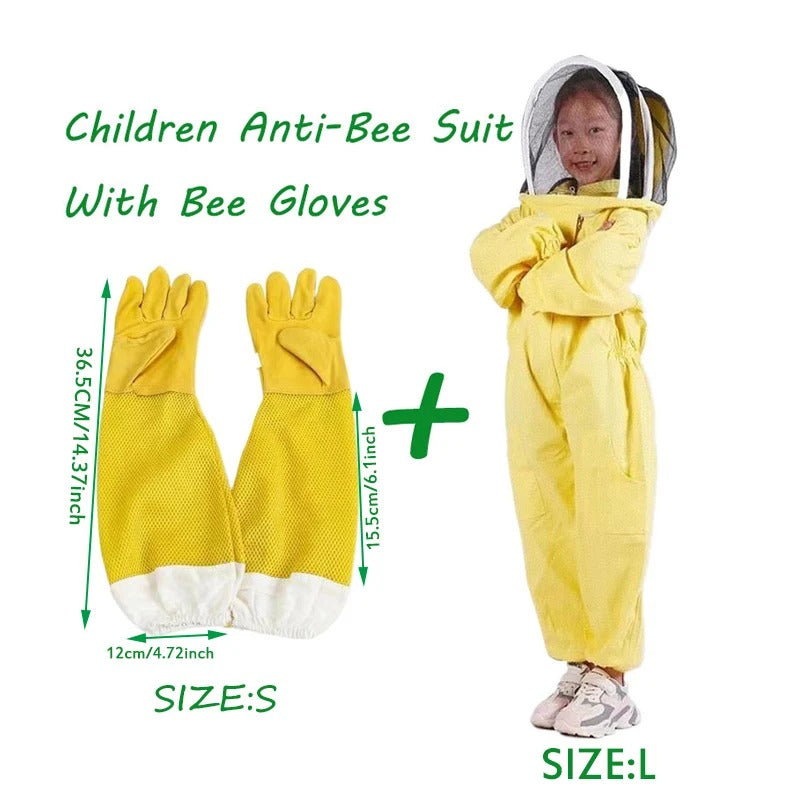 חליפת מגן לילדים נגד דבורים 🐝 כולל כפפות חליפה נושמת ללימוד גידול דבורים