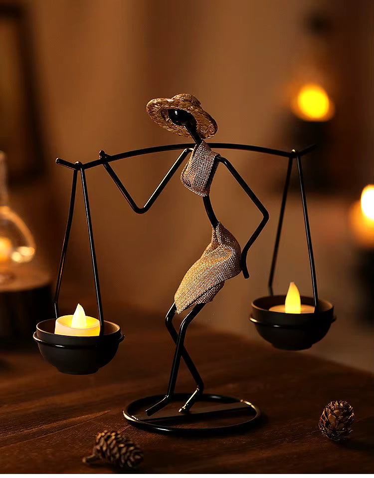 מחזיק נר רֵיחָנִי דקורטיבי לבית חדרי שירותים פמוט ברזל רטרו בסגנון לייף סטייל