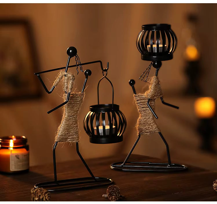 מחזיק נר רֵיחָנִי דקורטיבי לבית חדרי שירותים פמוט ברזל רטרו בסגנון לייף סטייל