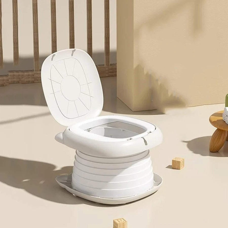 סיר גמילה מתקפל לילדים סיר נייד לנסיעות וקמפינג פתרון נוח לגמילה לתינוקות ופעוטות