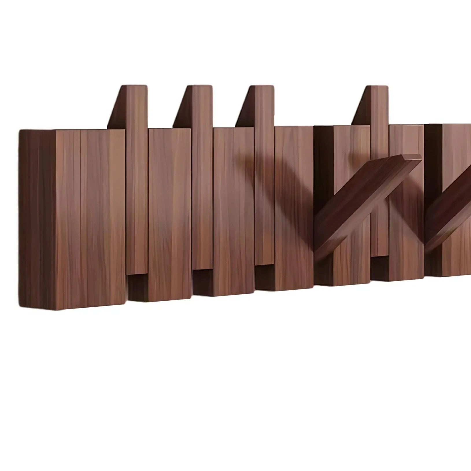 מתלה קיר מעץ אגוז בעיצוב קלידי פסנתר