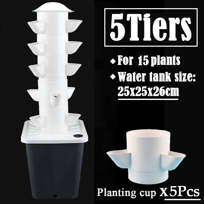 מערכת הידרופונית ביתית לגידול ירקות ופירות אנכית מקסימום יבול במינימום מקום!"