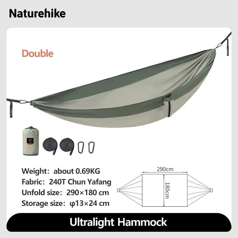 סט ערסל קמפינג גדול לזוג מתקפל, חבל מצנח, מתאים לגינה, חצר ועצים