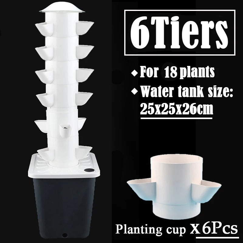 מערכת הידרופונית ביתית לגידול ירקות ופירות אנכית מקסימום יבול במינימום מקום!"