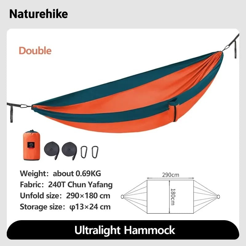 סט ערסל קמפינג גדול לזוג מתקפל, חבל מצנח, מתאים לגינה, חצר ועצים