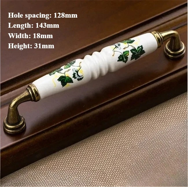 פירזול מיוחד ידית קרמיקה מעוצבת עיצוב כפרי וינטג' רטרו למגירות, ארונות ושידות