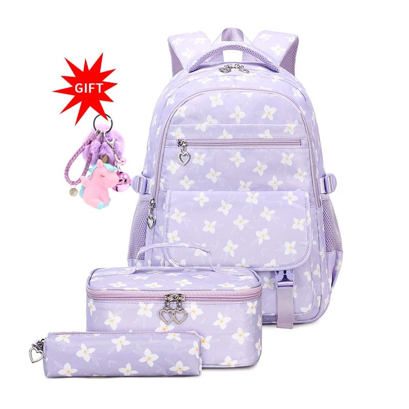 🎀🍱  תיק בית ספר לבנות  סט 3 חלקים בעיצוב מקסים🎀 מתנה