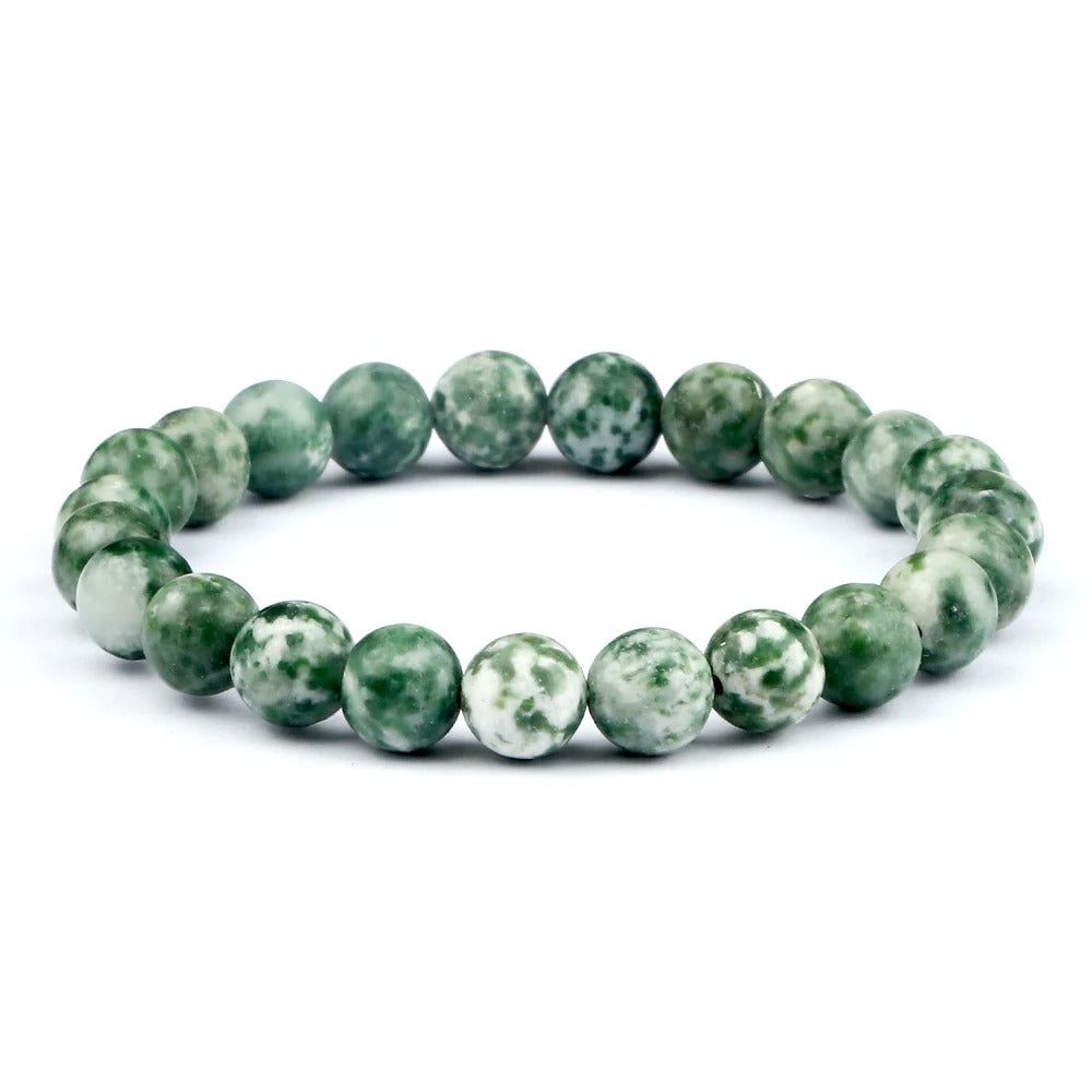 סט 4 צמידי אנרגיה לגבר ולאישה אבן עין הנמר, לבה וולקנית והמטיט 8 מ"מ עבודת יד מתנה יוקרתית