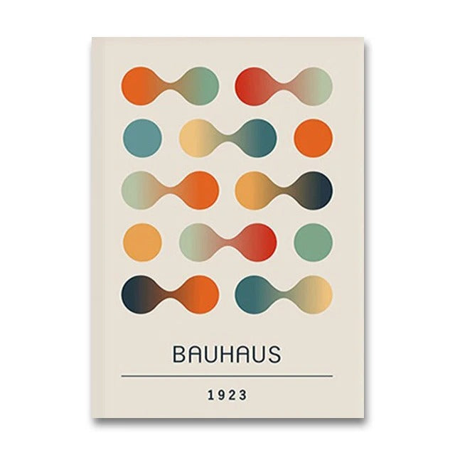 סט 4 פוסטר דיגיטלי להדפסה באיכות גבוהה  באוהאוס מינימליסטי