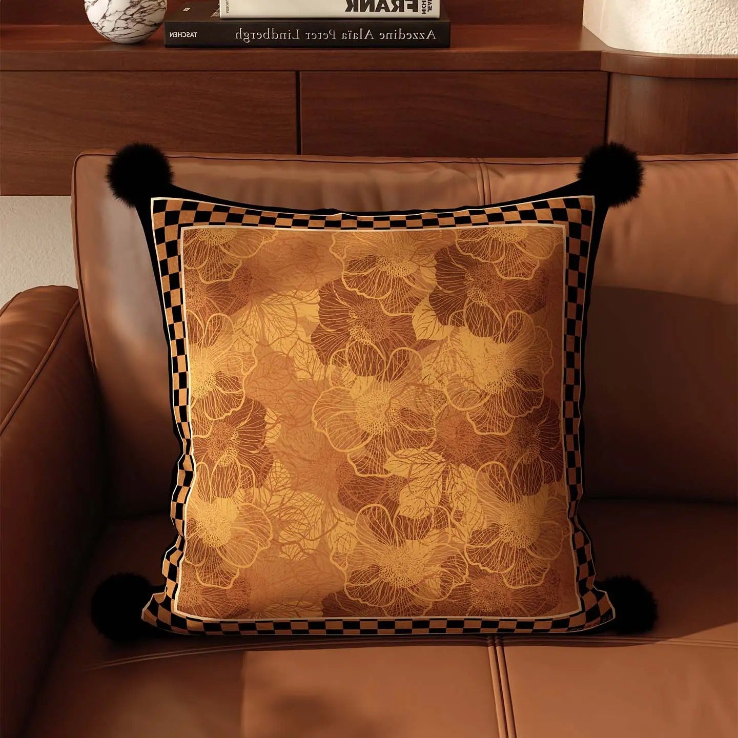 כרית דקורטיבת עיצוב עַנְתִּיקָה סוסים רטרו נגיעה של צבע וסטייל לסלון 50- 50 ס'מ