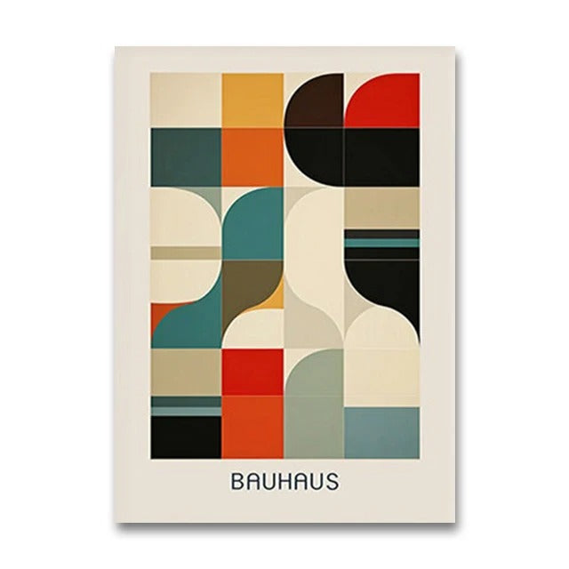 סט 4 פוסטר דיגיטלי להדפסה באיכות גבוהה  באוהאוס מינימליסטי