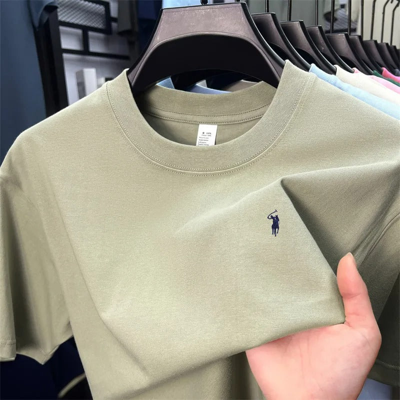 חולצת טי גברים לוגו סוס 17 צבעים כותנה 100%