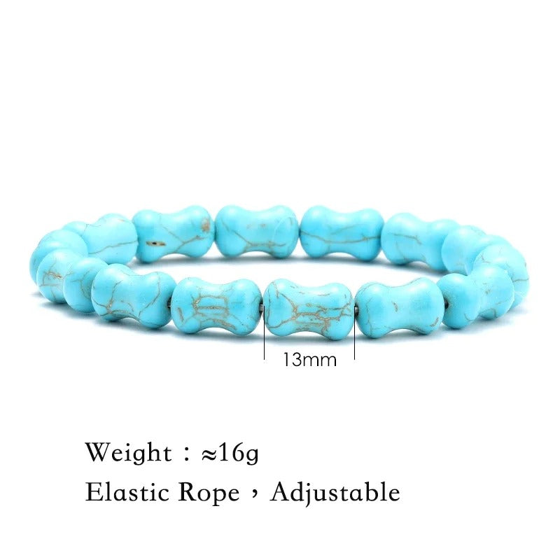 צמידי אוקיינוס טורקיז "כחול ספיר" אבן טבעית ועיצוב צב וכוכב ים צמיד יוניסקס בעבודת יד