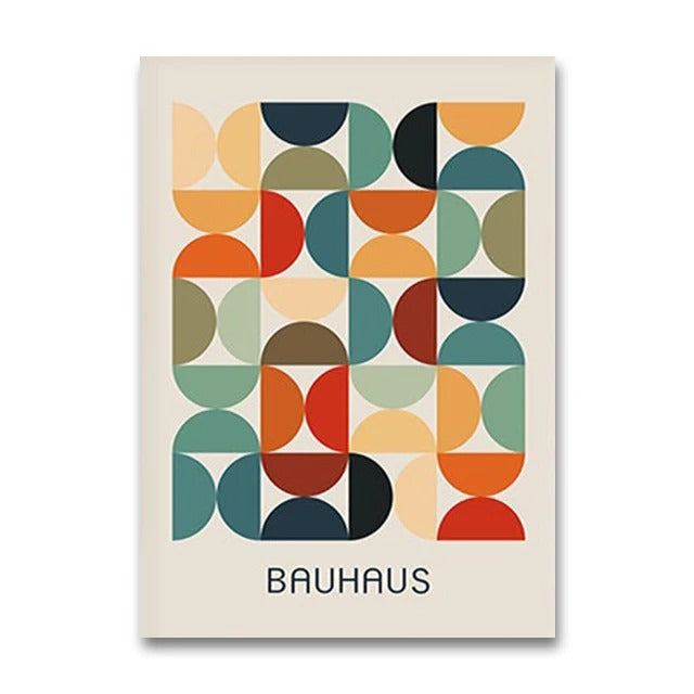 סט 4 פוסטר דיגיטלי להדפסה באיכות גבוהה  באוהאוס מינימליסטי