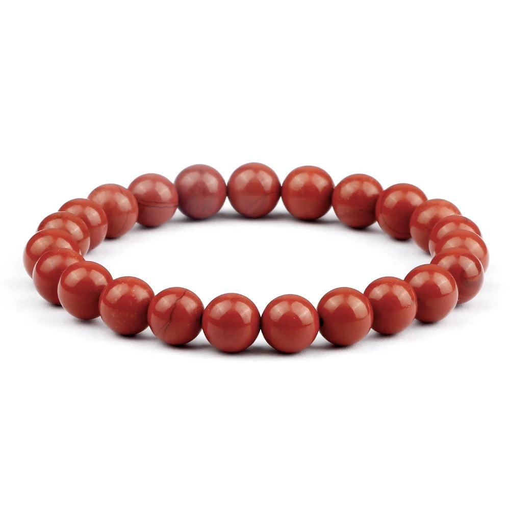 סט 4 צמידי אנרגיה לגבר ולאישה אבן עין הנמר, לבה וולקנית והמטיט 8 מ"מ עבודת יד מתנה יוקרתית