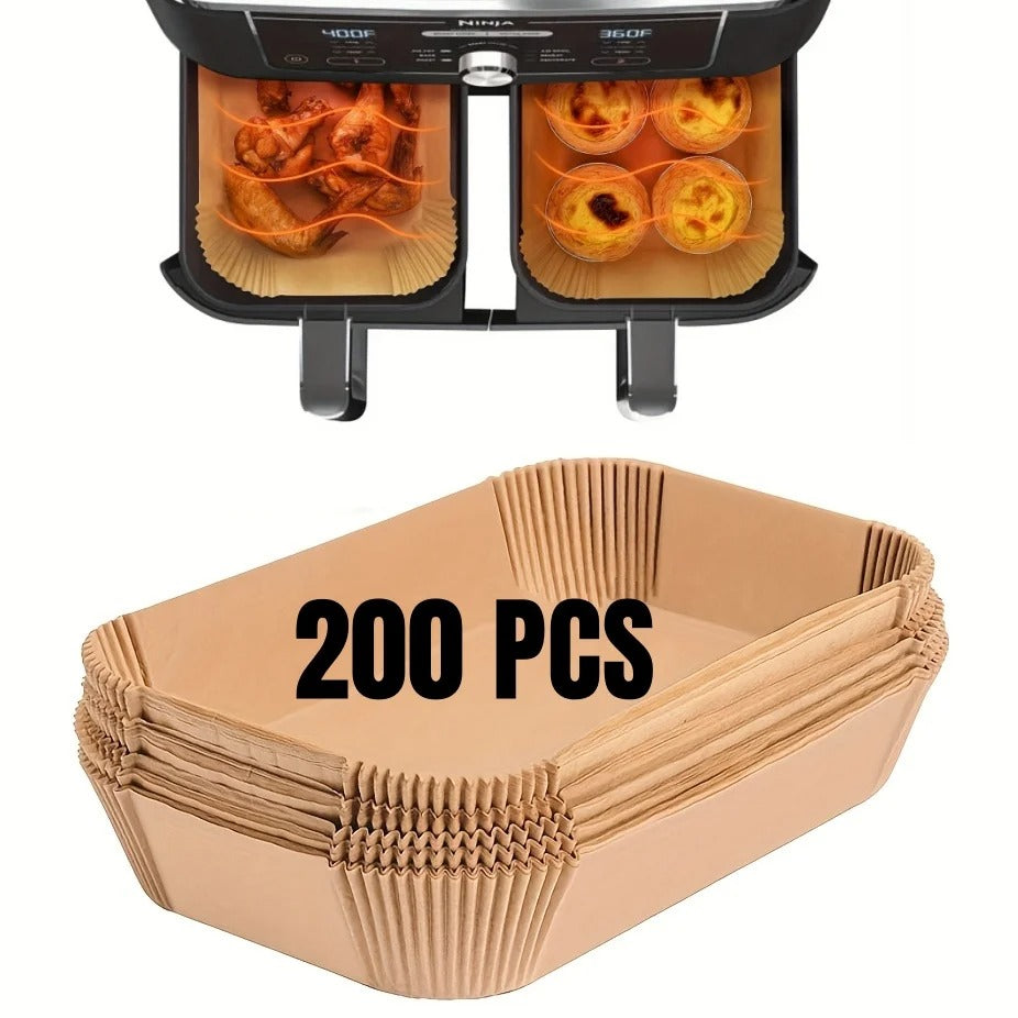 נינג'ה מוצרים ניר אפייה 200 יחידות מיוחדים לאייר-פרייר לספוג שמן ולשמור על המכשיר נקי.