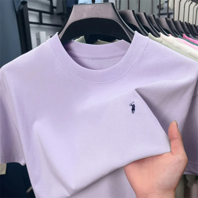 חולצת טי גברים לוגו סוס 17 צבעים כותנה 100%