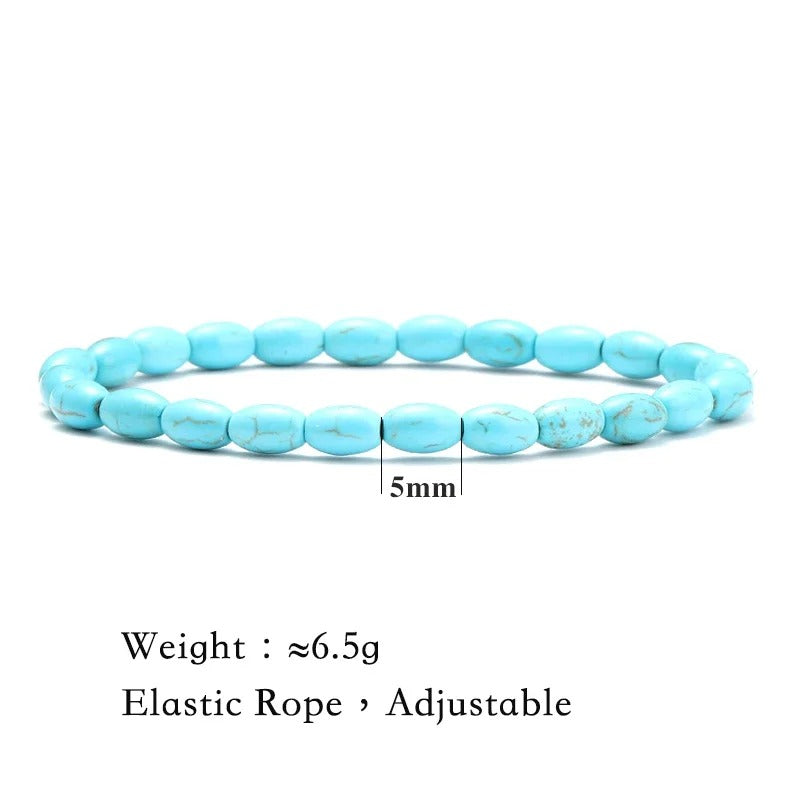 צמידי אוקיינוס טורקיז "כחול ספיר" אבן טבעית ועיצוב צב וכוכב ים צמיד יוניסקס בעבודת יד