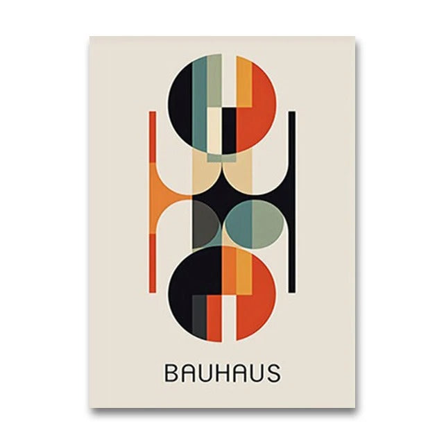 סט 4 פוסטר דיגיטלי להדפסה באיכות גבוהה  באוהאוס מינימליסטי