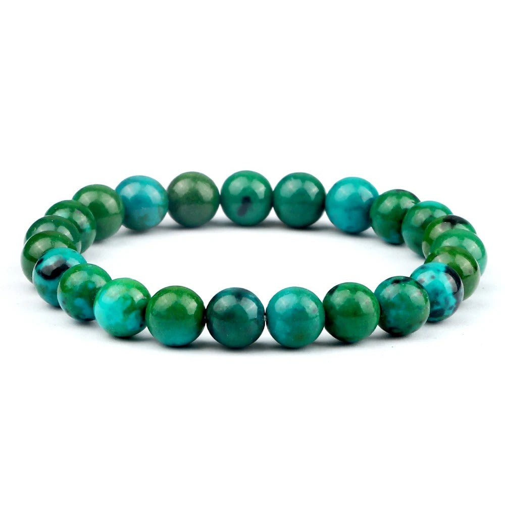 סט 4 צמידי אנרגיה לגבר ולאישה אבן עין הנמר, לבה וולקנית והמטיט 8 מ"מ עבודת יד מתנה יוקרתית