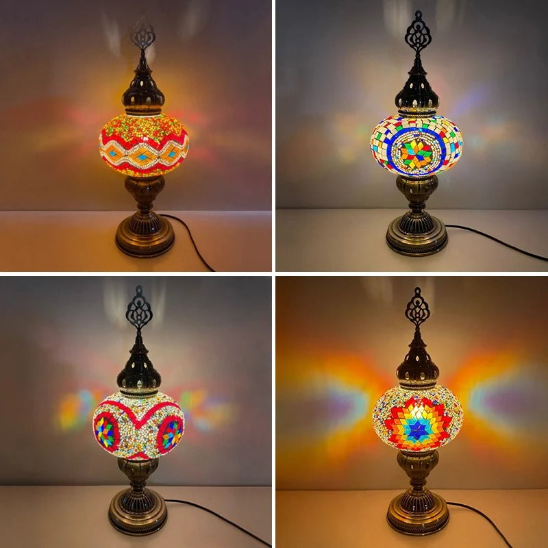 🕌 מנורת שולחן פסיפס טורקית מרוקאית אמנות של אור וצבע בעבודת יד