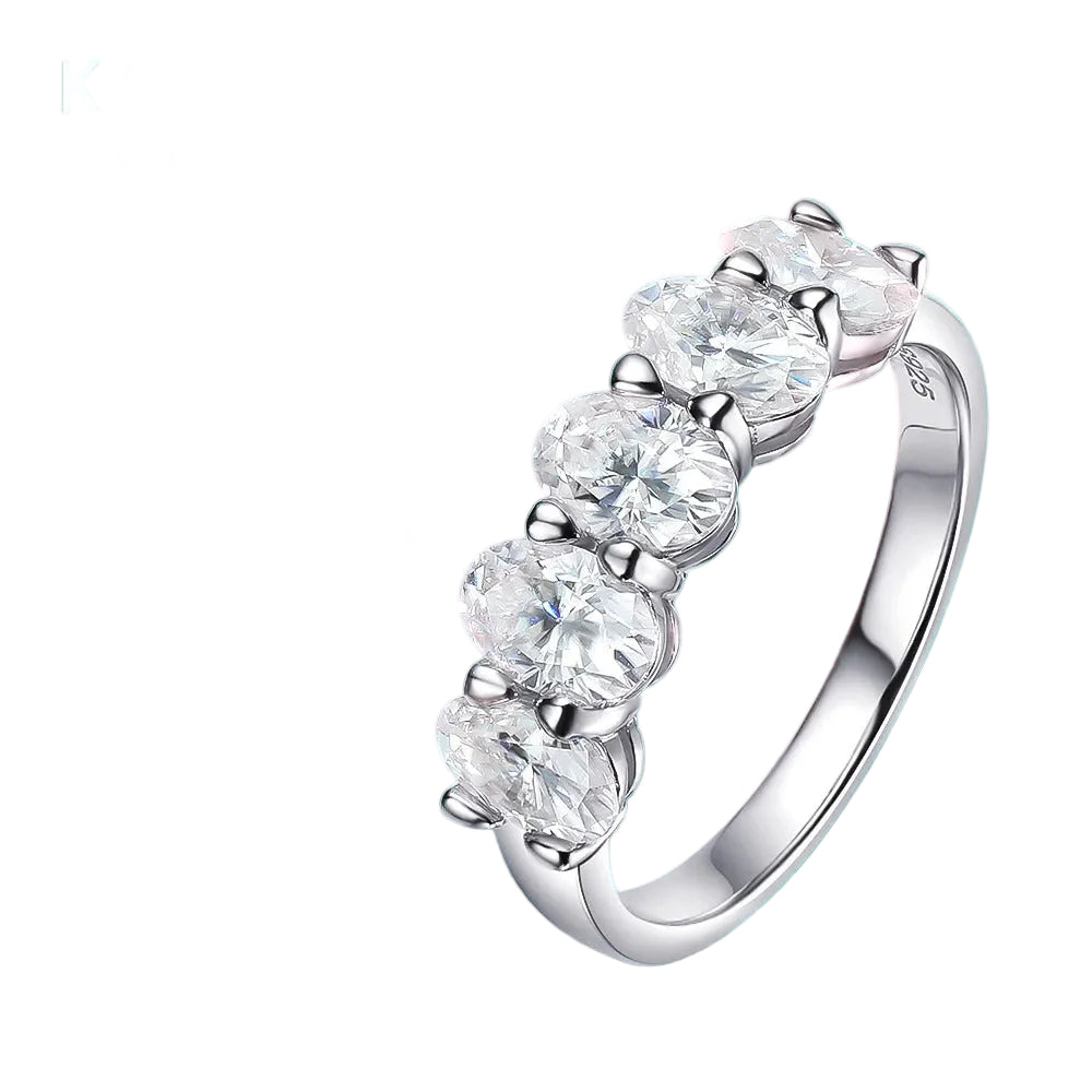 טבעת יוקרה לנשים אבן יוקרה סינתטית  מויסניט כסף סטרלינג 925 ציפוי זהב