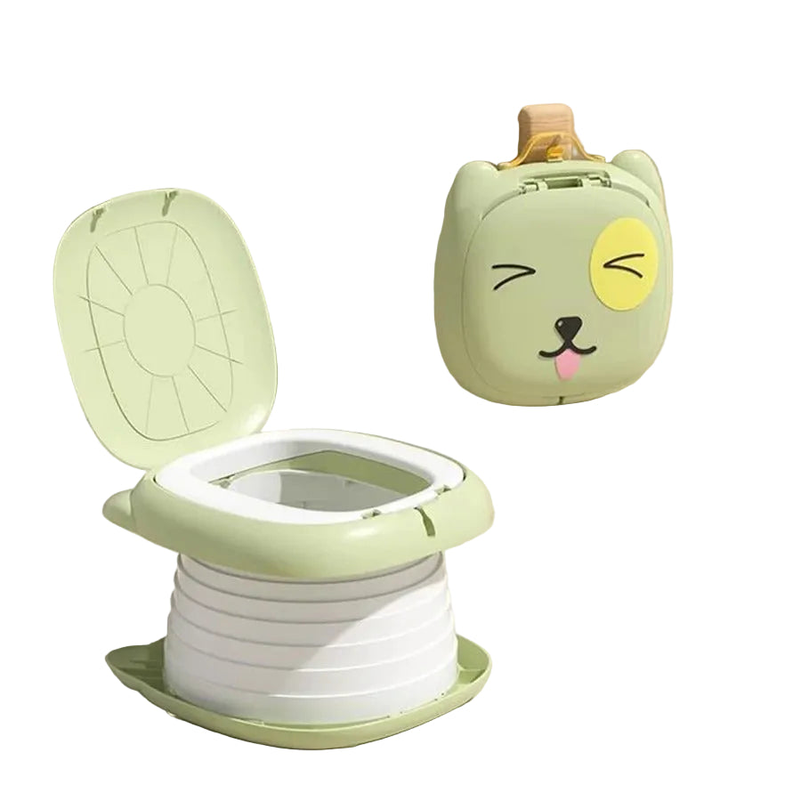 סיר גמילה מתקפל לילדים סיר נייד לנסיעות וקמפינג פתרון נוח לגמילה לתינוקות ופעוטות