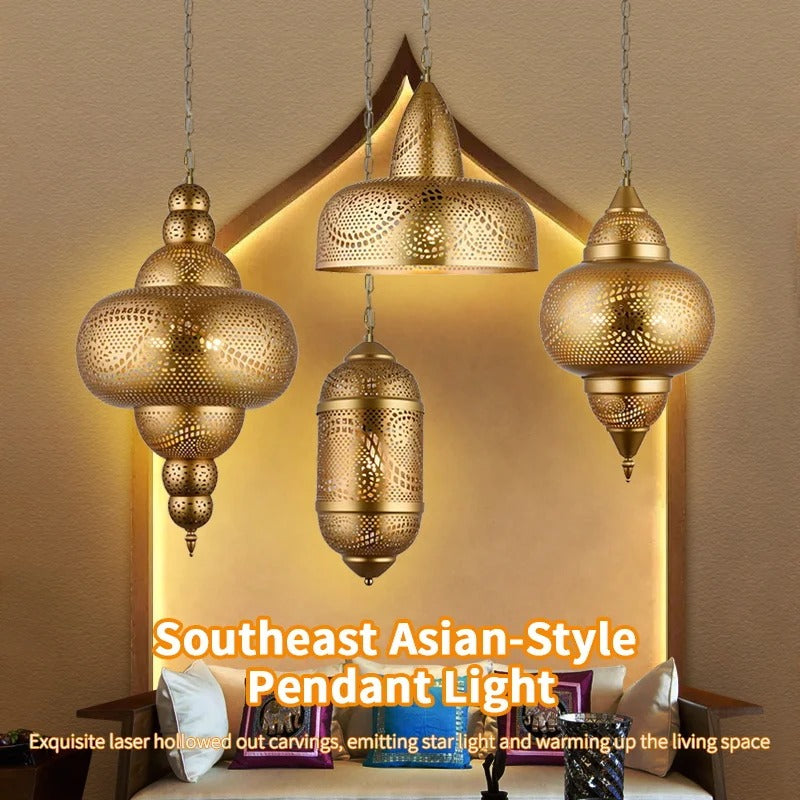 נברשת זהב בערבסקה עיצוב ערבי טורקי עבודת יד  להפוך את הבית לארמון מודרני