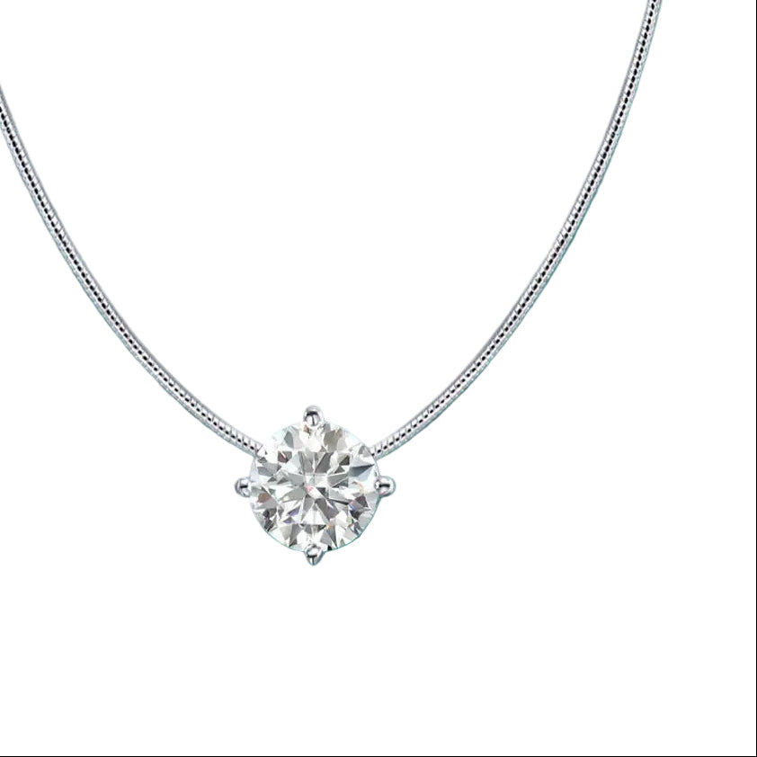 שרשרת תליון  משובצת אבני זירקון - מויסניט  איכותי יוקרה ונצנוץ מושלם