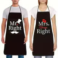מתנה זוגית סט 2 סינרי מטבח לזוגות Mr. Right & Mrs. Always Right
