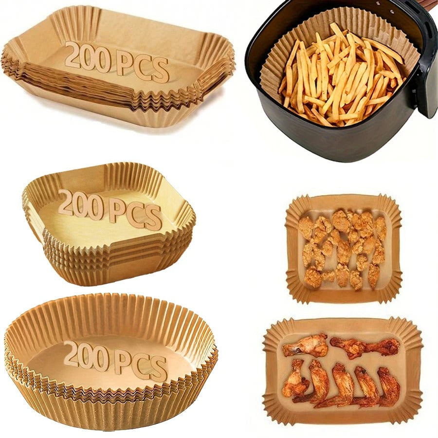 נינג'ה מוצרים ניר אפייה 200 יחידות מיוחדים לאייר-פרייר לספוג שמן ולשמור על המכשיר נקי.