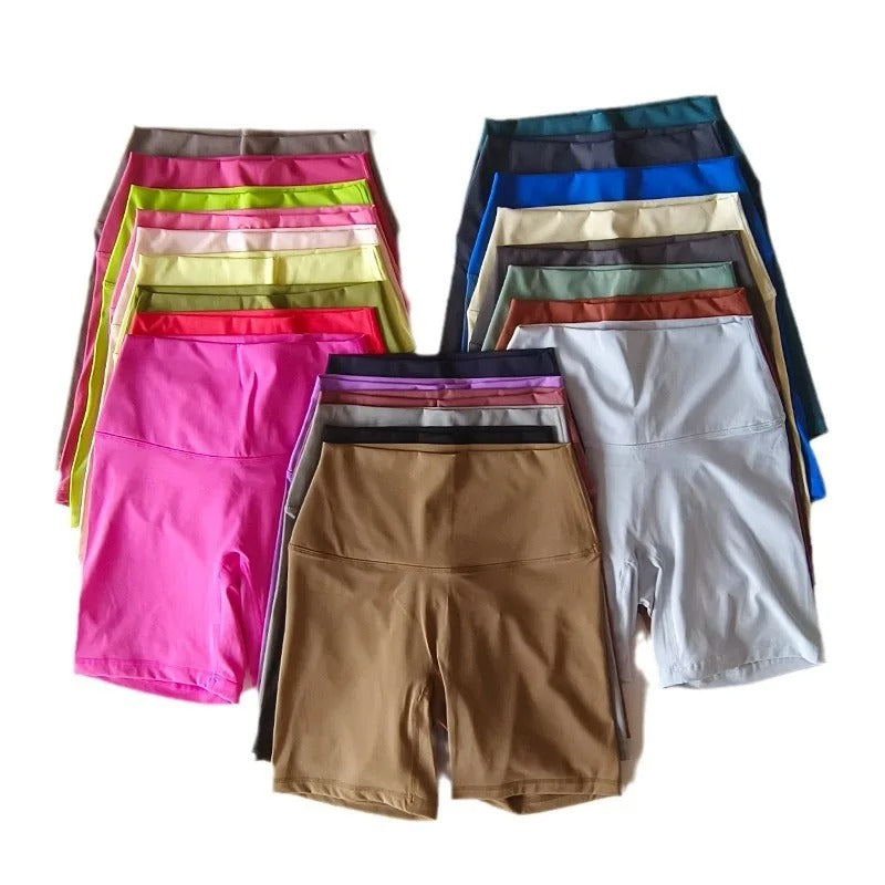 טייץ 🔥 שורטס ספורט לנשים 23 צבעים אורך קצר, מותן גבוהה, מתאים ליוגה, ריצה ואימון