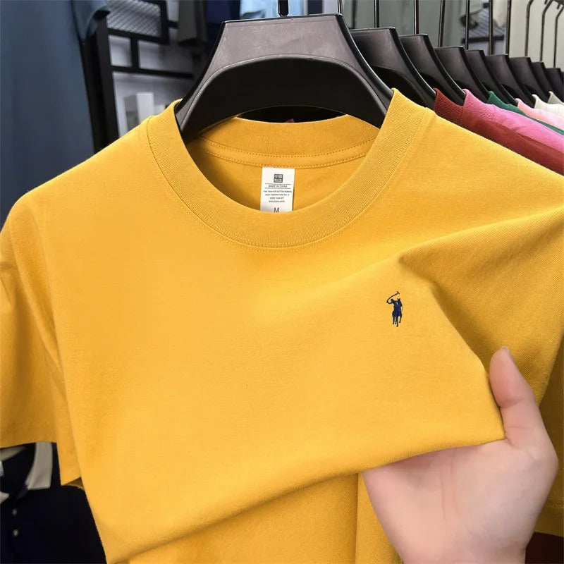 חולצת טי גברים לוגו סוס 17 צבעים כותנה 100%