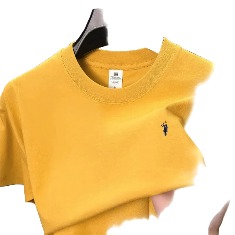 חולצת טי גברים לוגו סוס 17 צבעים כותנה 100%