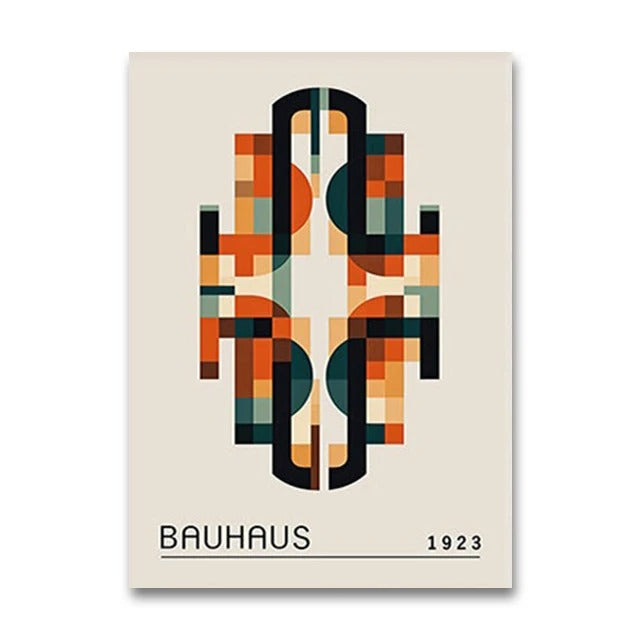 סט 4 פוסטר דיגיטלי להדפסה באיכות גבוהה  באוהאוס מינימליסטי