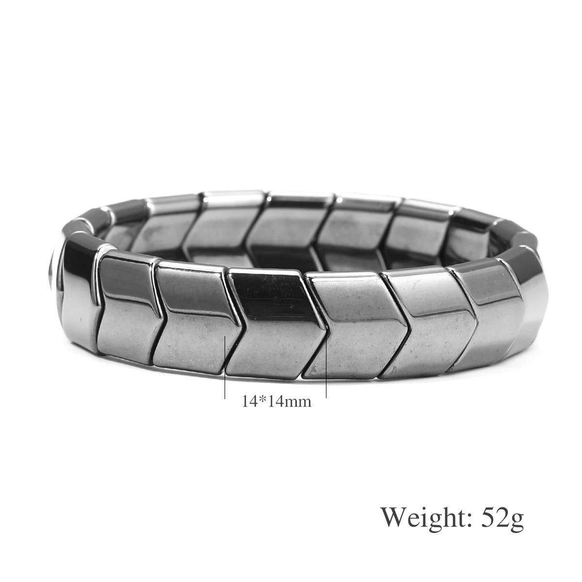 צמיד המטיט מגנטי לגבר (8 מ"מ) | צמיד בריאות לסיוע בהרזיה, איזון והפגת מתחים אלסטי קלאסי